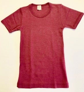 Chemise à manches courtes Hocosa pour tout-petit, laine/soie
