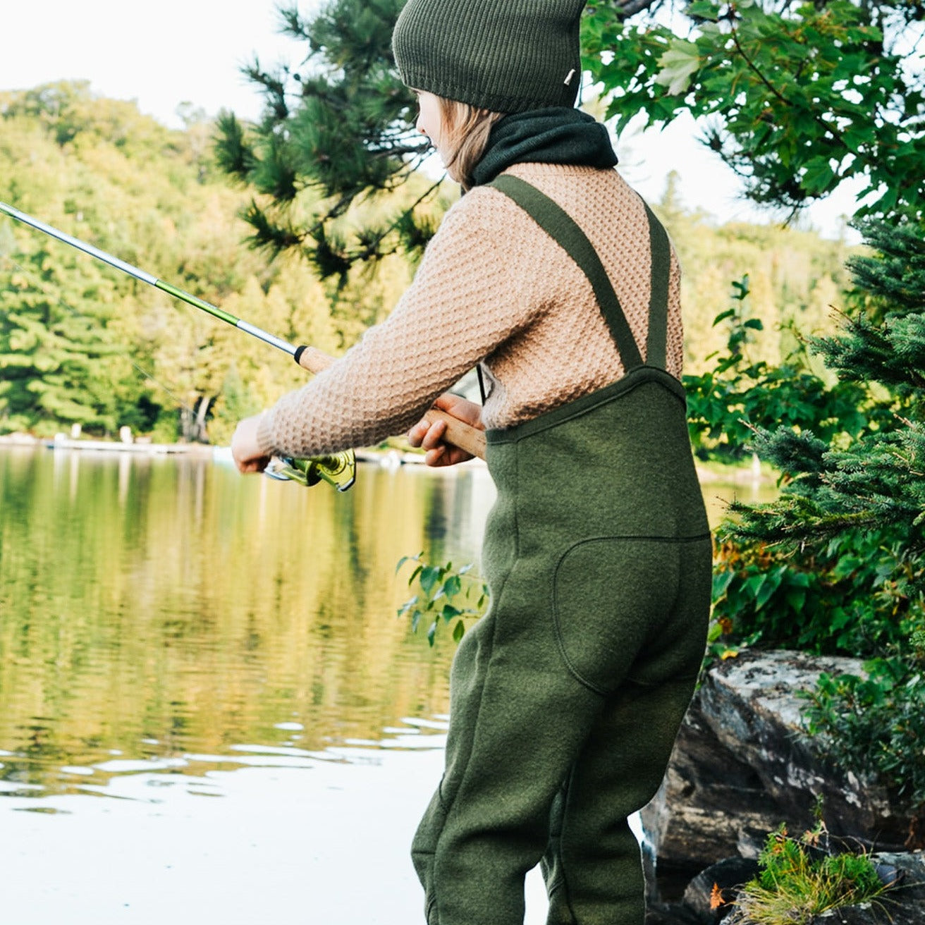 Pantalon Enfant Disana à Bretelles, Laine Bouillie