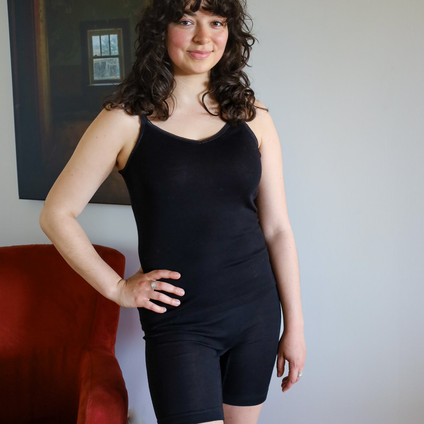 Short cycliste pour femme Engel, laine/soie