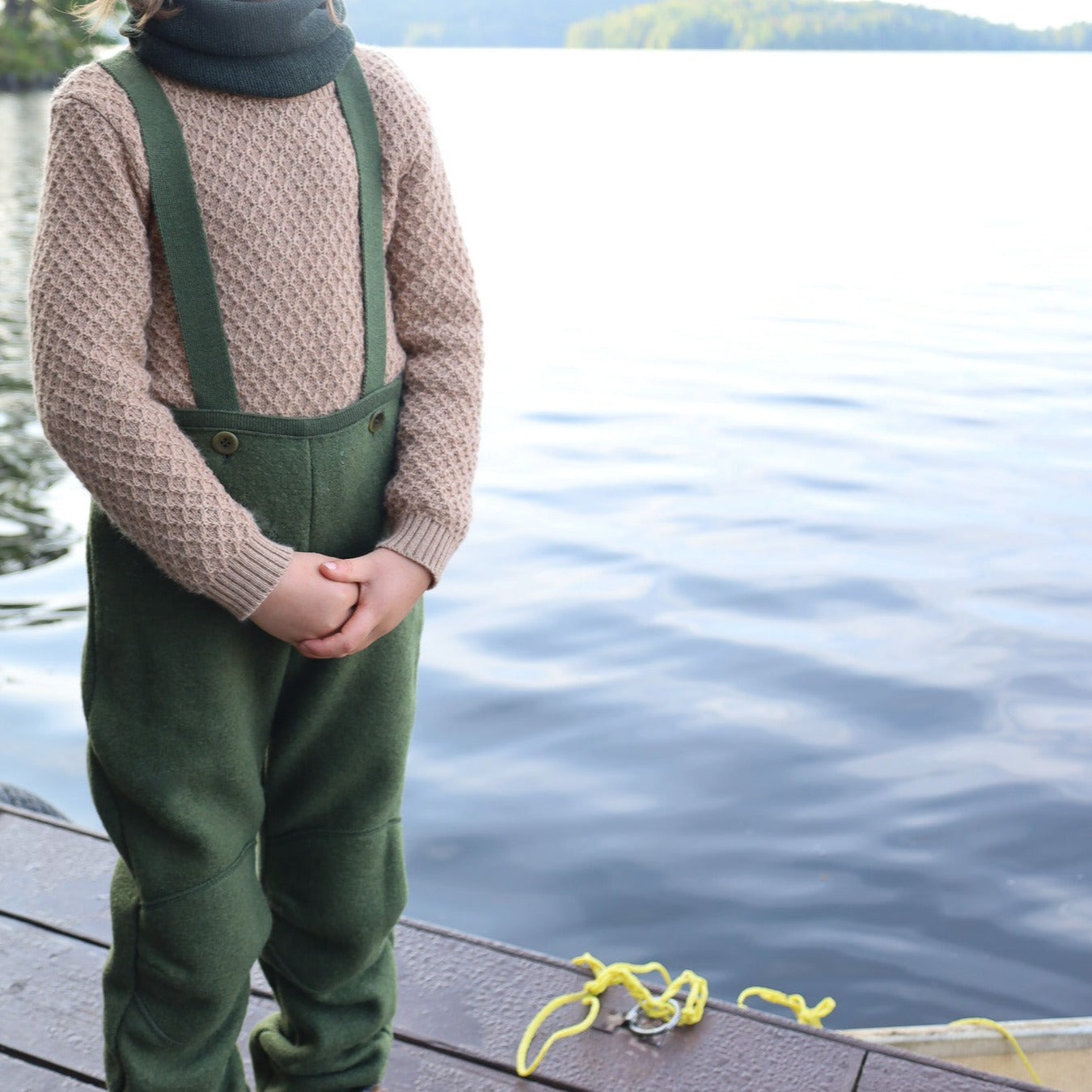 Pantalon Enfant Disana à Bretelles, Laine Bouillie