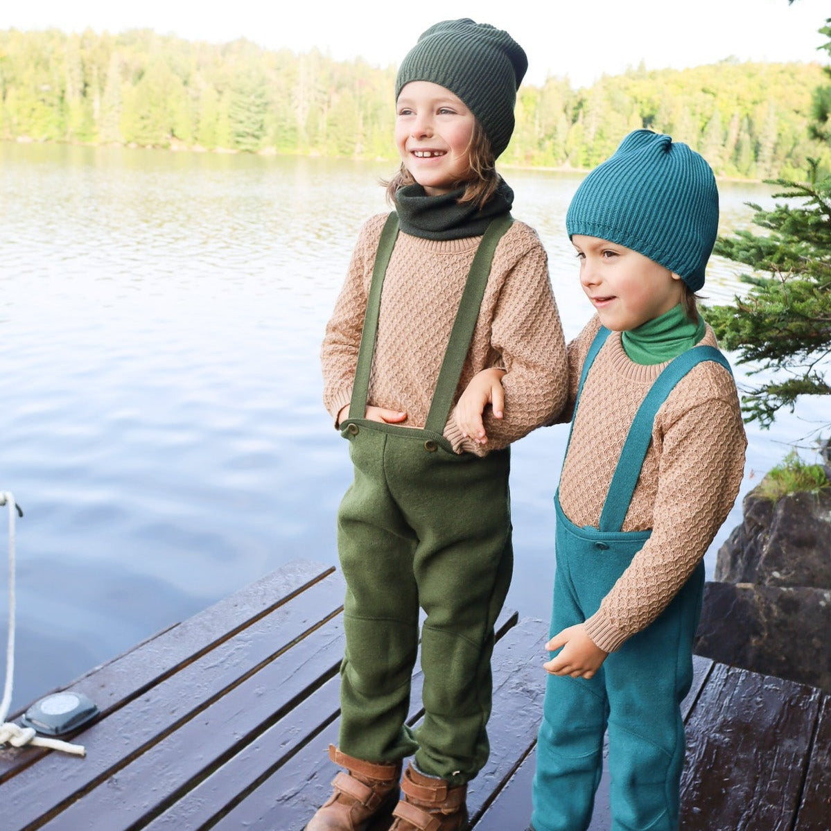 Pantalon Enfant Disana à Bretelles, Laine Bouillie