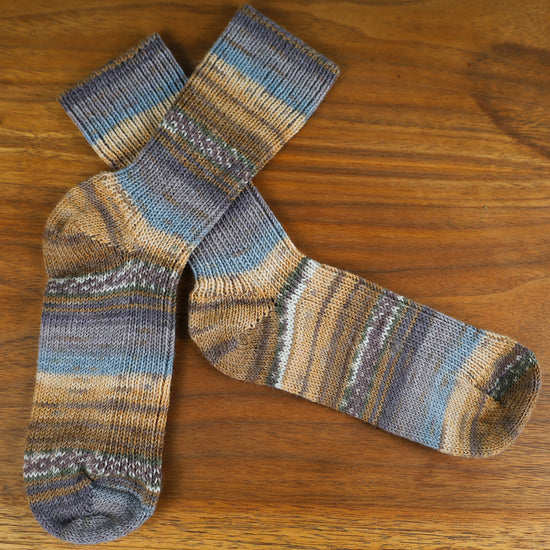 Hirsch Natur Child Sock, Mid Weight, with Ribbed Cuff, Variegated Merino Wool