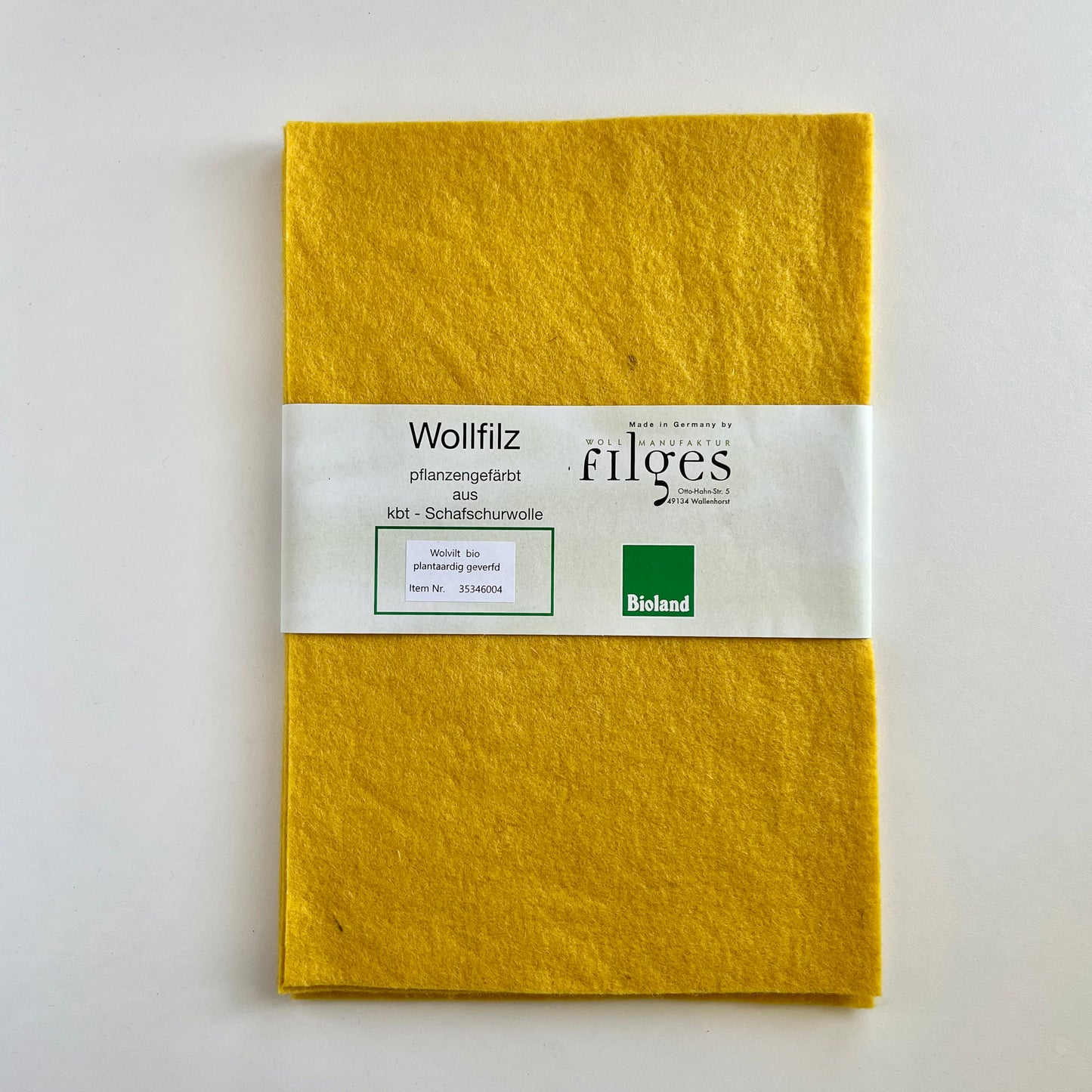Feutrine de laine Filges Bioland 20 x 30 cm - Lot de 5 pièces, laine biologique