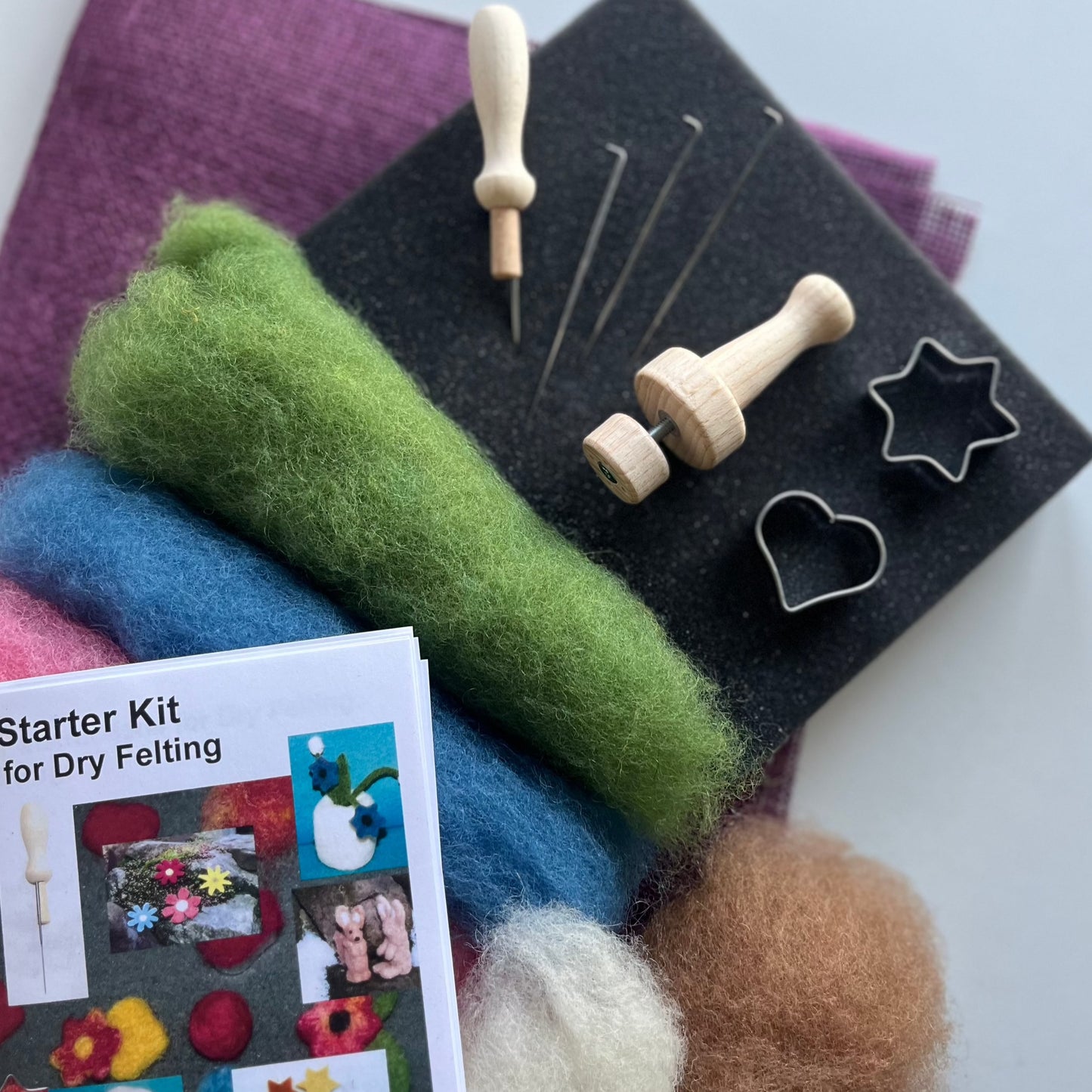 Kit de démarrage Filges pour feutrage à sec, laine biologique
