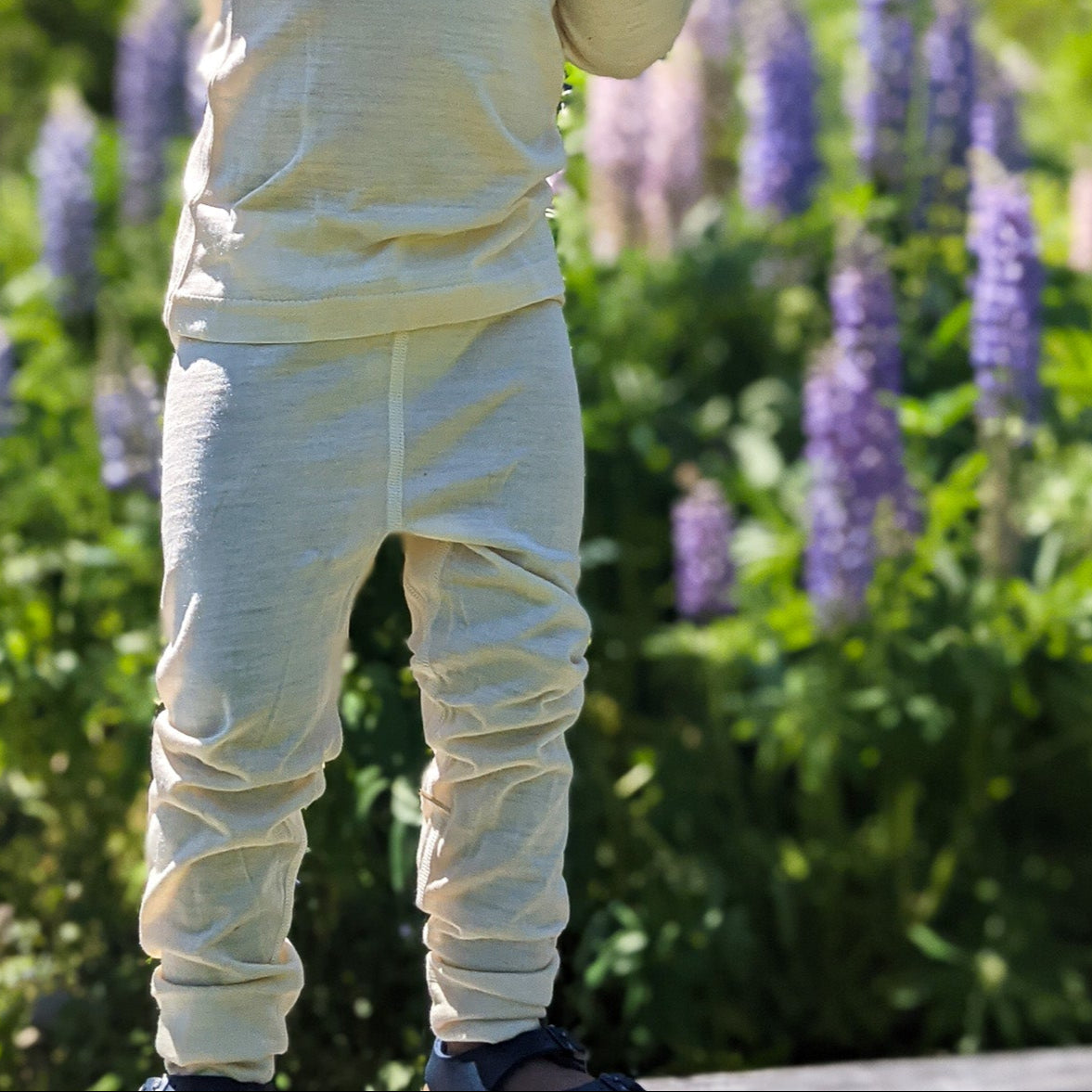 Hocosa Legging Enfant avec Revers, Soie, Naturel