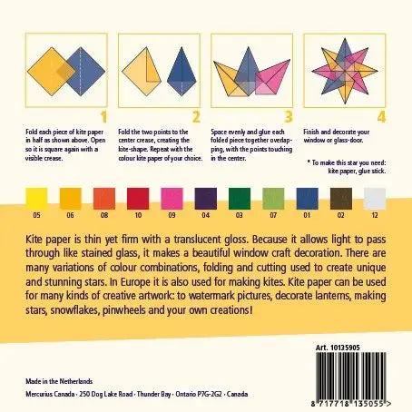 Papier Cerf-Volant 16x16cm 1 Bloc de 100 feuilles - Assortiment CA