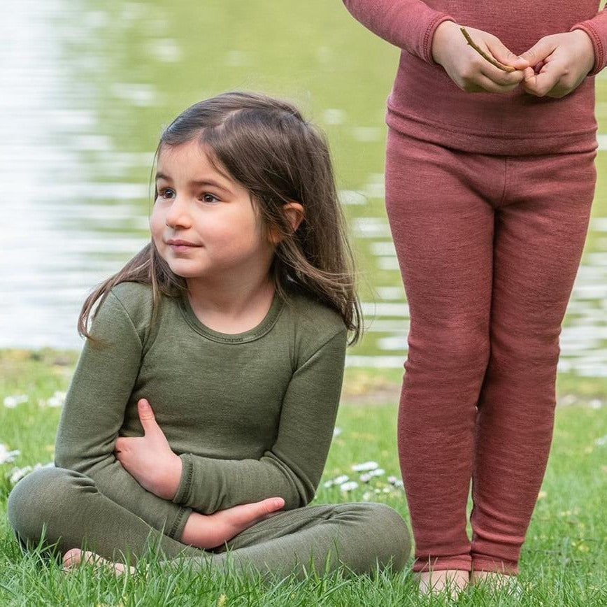 Legging enfant Engel, laine/soie