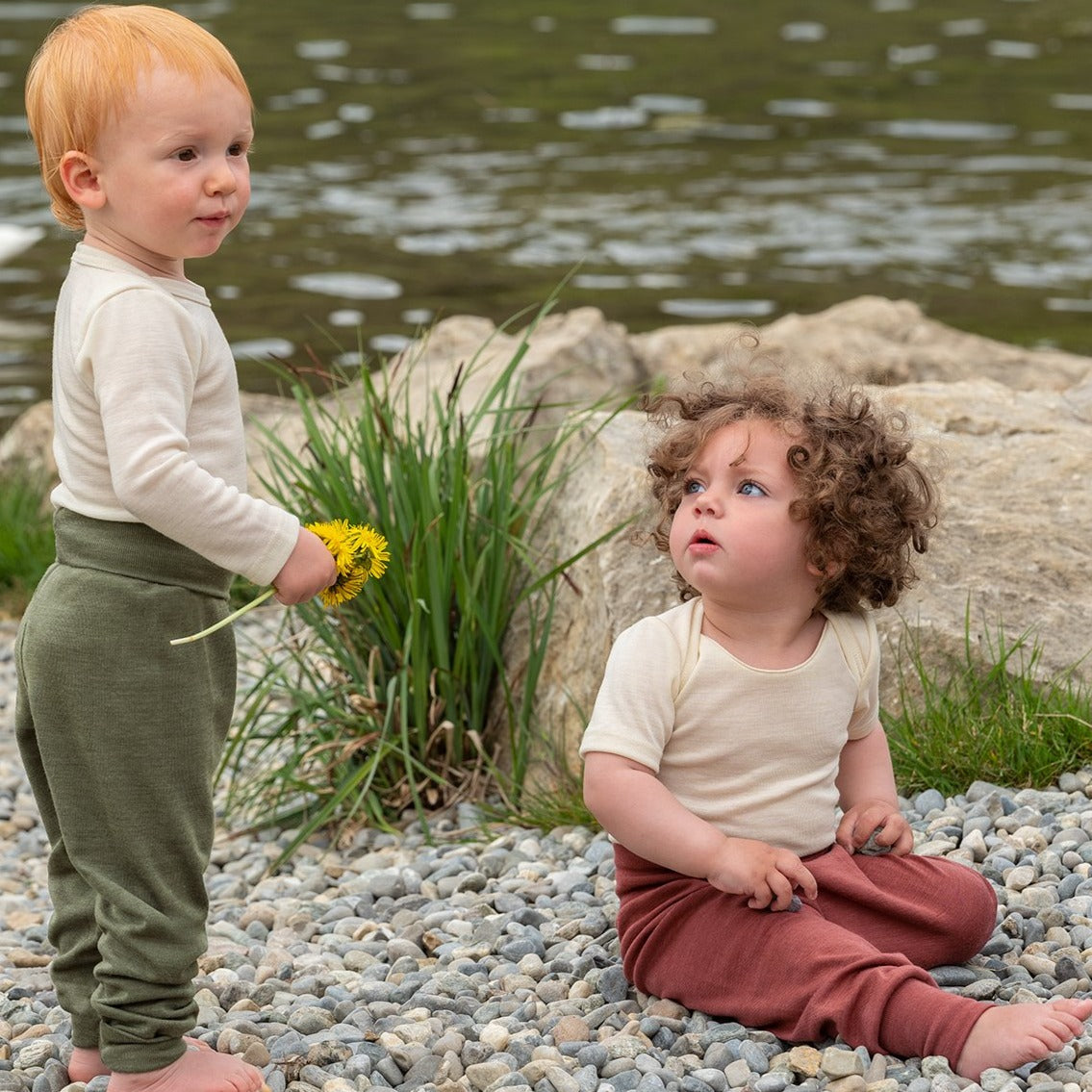 Pantalon de yoga Engel pour bébé/tout-petit, laine mérinos/soie