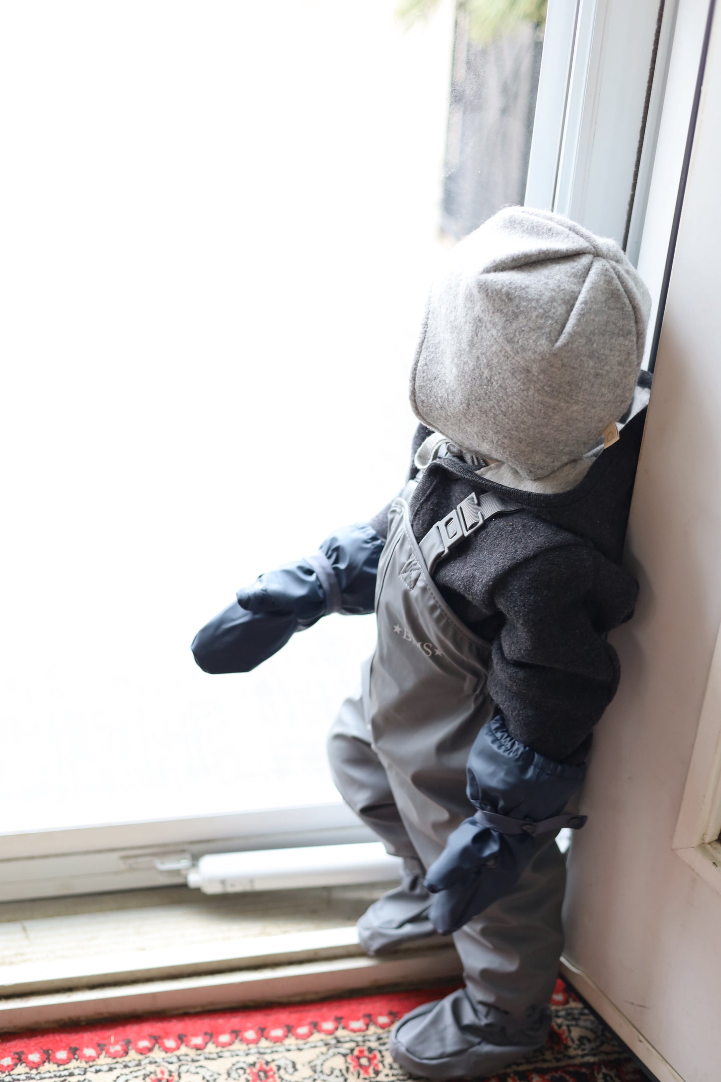BMS Mitaines de pluie imperméables pour bébé/tout-petit, doublées en polaire