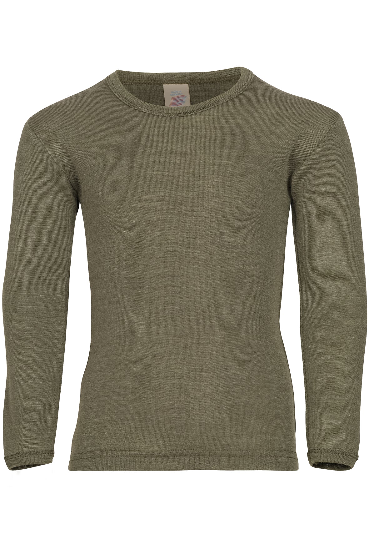 Chemise à manches longues Engel pour enfant, laine mérinos/soie, uni