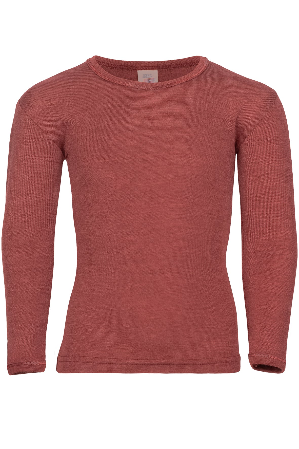 Chemise à manches longues Engel pour enfant, laine mérinos/soie, uni