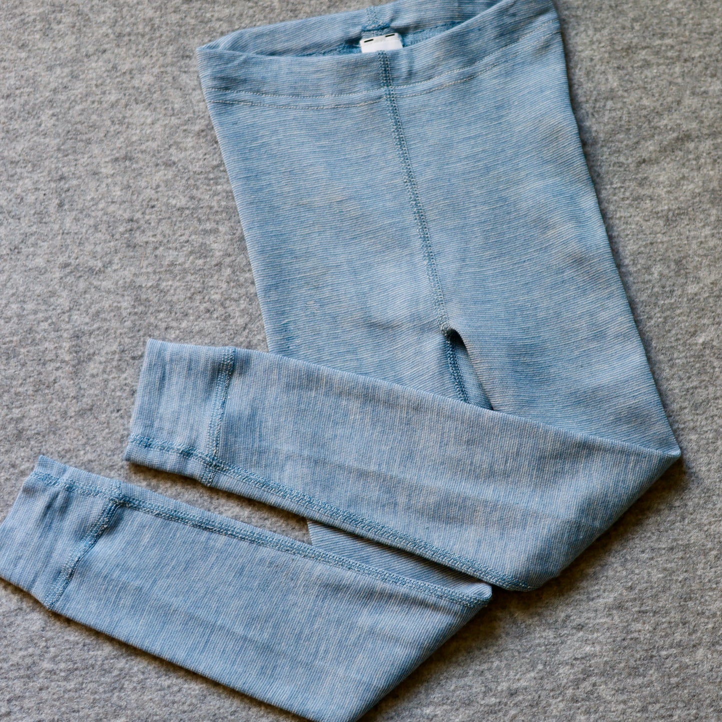 Hocosa Child Legging with Cuff, Wool/Silk, Blue Jean