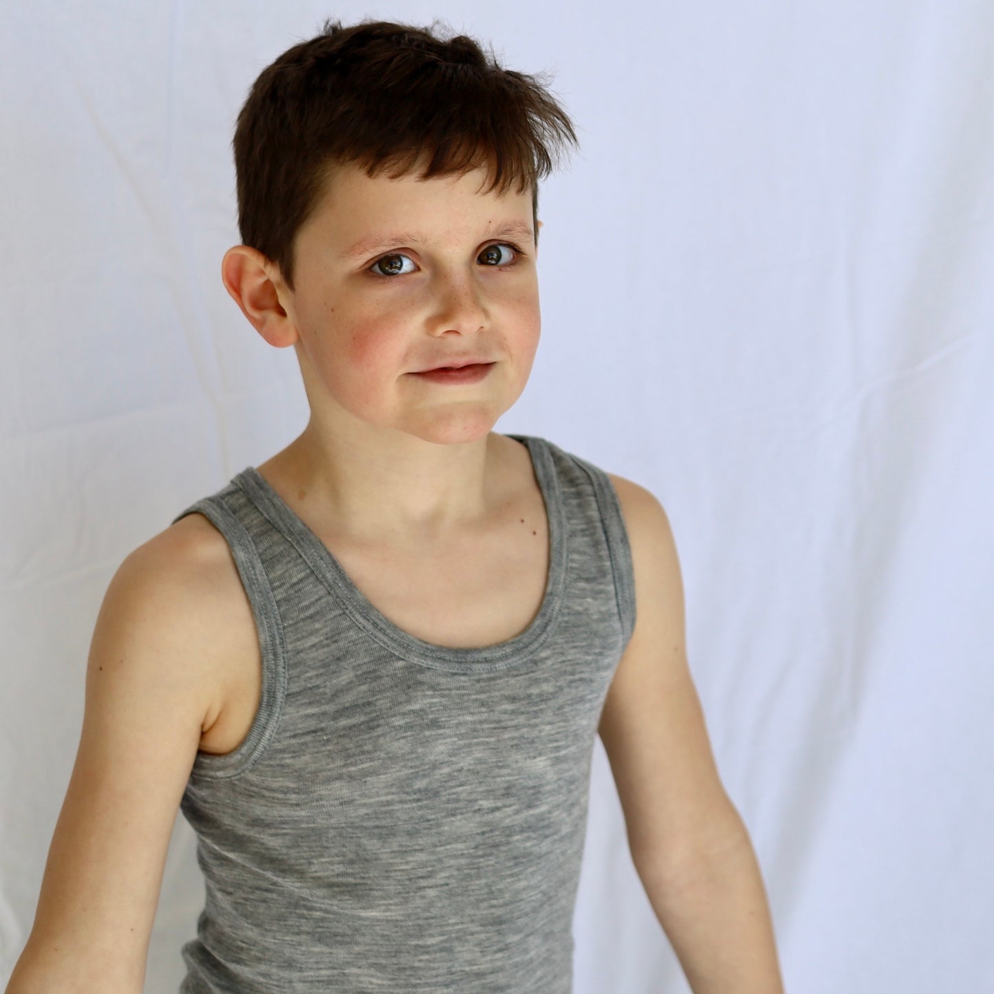 Engel Enfant Chemise Sans Manches, Laine/Soie