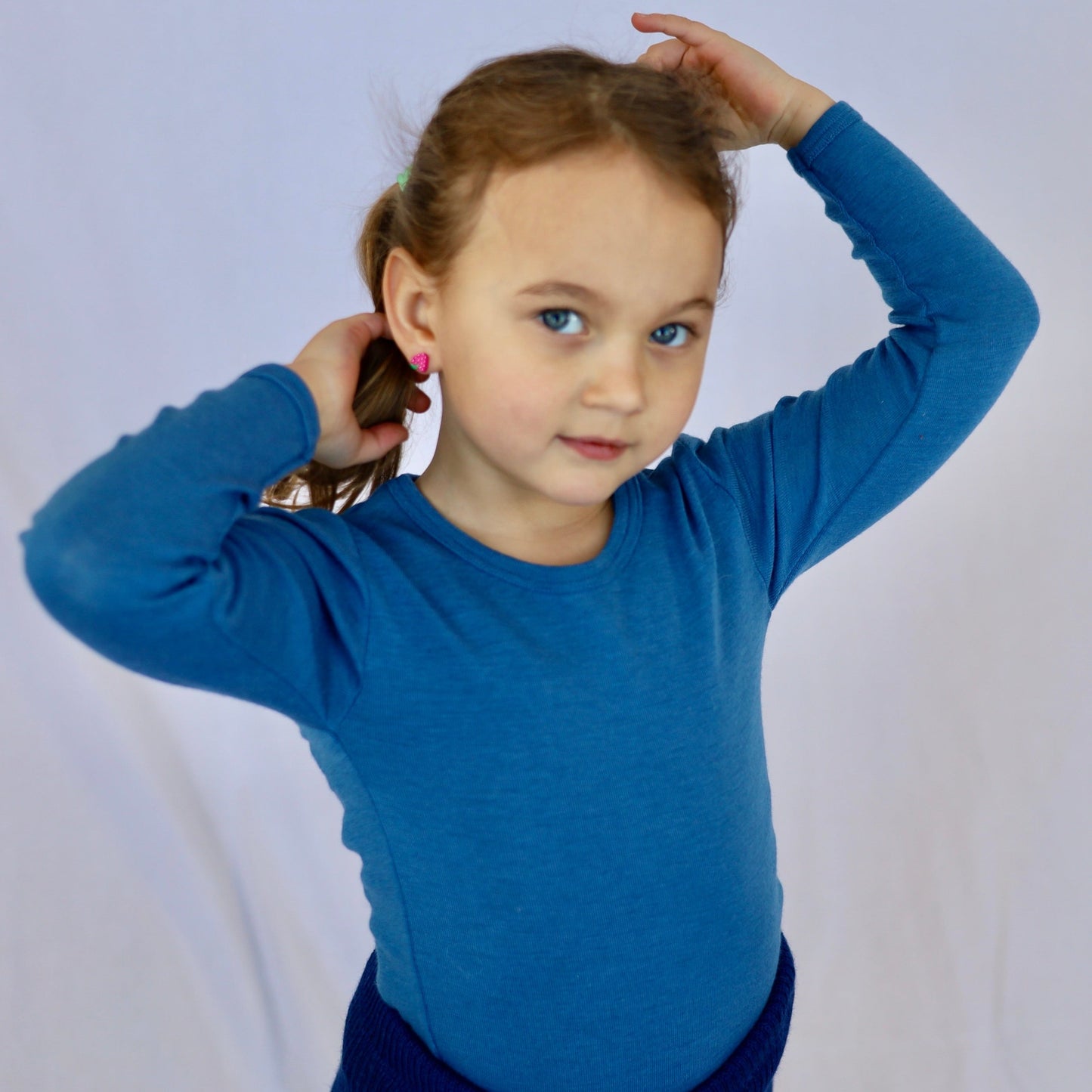 Chemise à manches longues enfant Hocosa, laine, uni