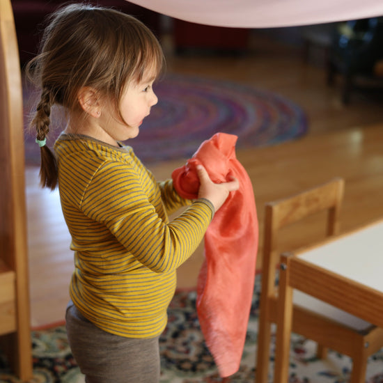 Engel Child Long Sleeve Shirt, Striped, Merino Wool/Silk
