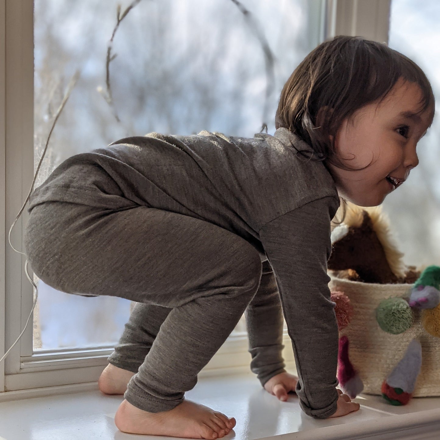 Legging Engel pour tout-petits, laine/soie