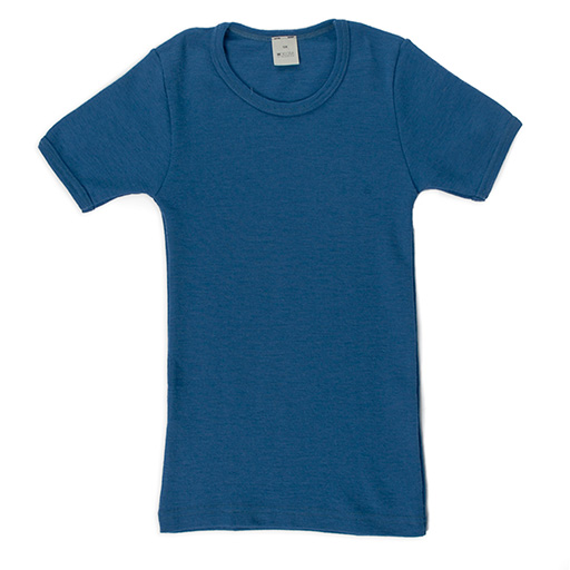 Chemise à manches courtes Hocosa pour tout-petits, laine, solide
