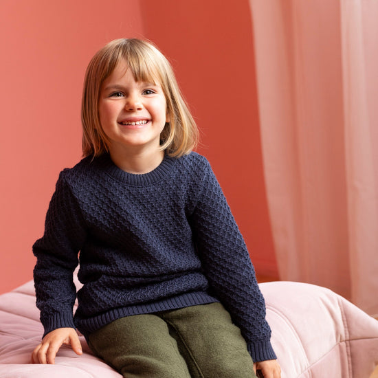 Disana Toddler/Child Aran Sweater, Merino Wool Knit: PRE-ORDER