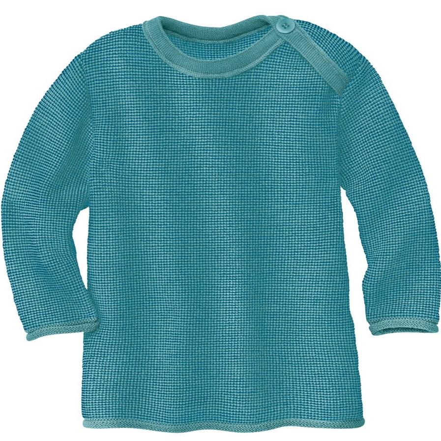 Disana Baby/Toddler Melange Pull avec bouton, Laine Tricotée