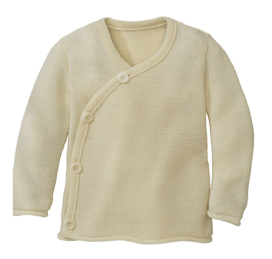 Disana Baby Sweater with Button Closure, Merino Wool Knit: PRE-ORDER