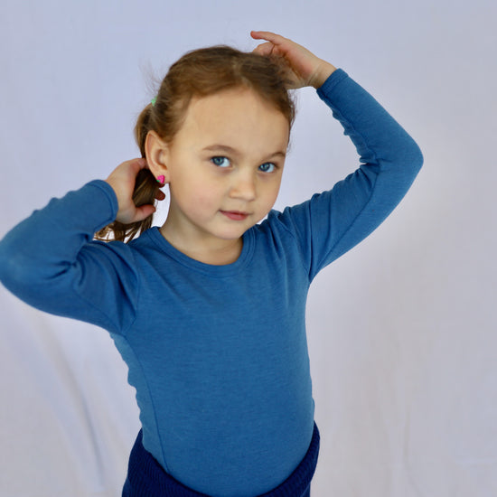 Chemise à manches longues enfant Hocosa, laine, uni