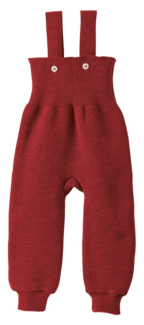 Pantalon bébé/jeune enfant Disana avec bretelles, en laine mérinos tricotée