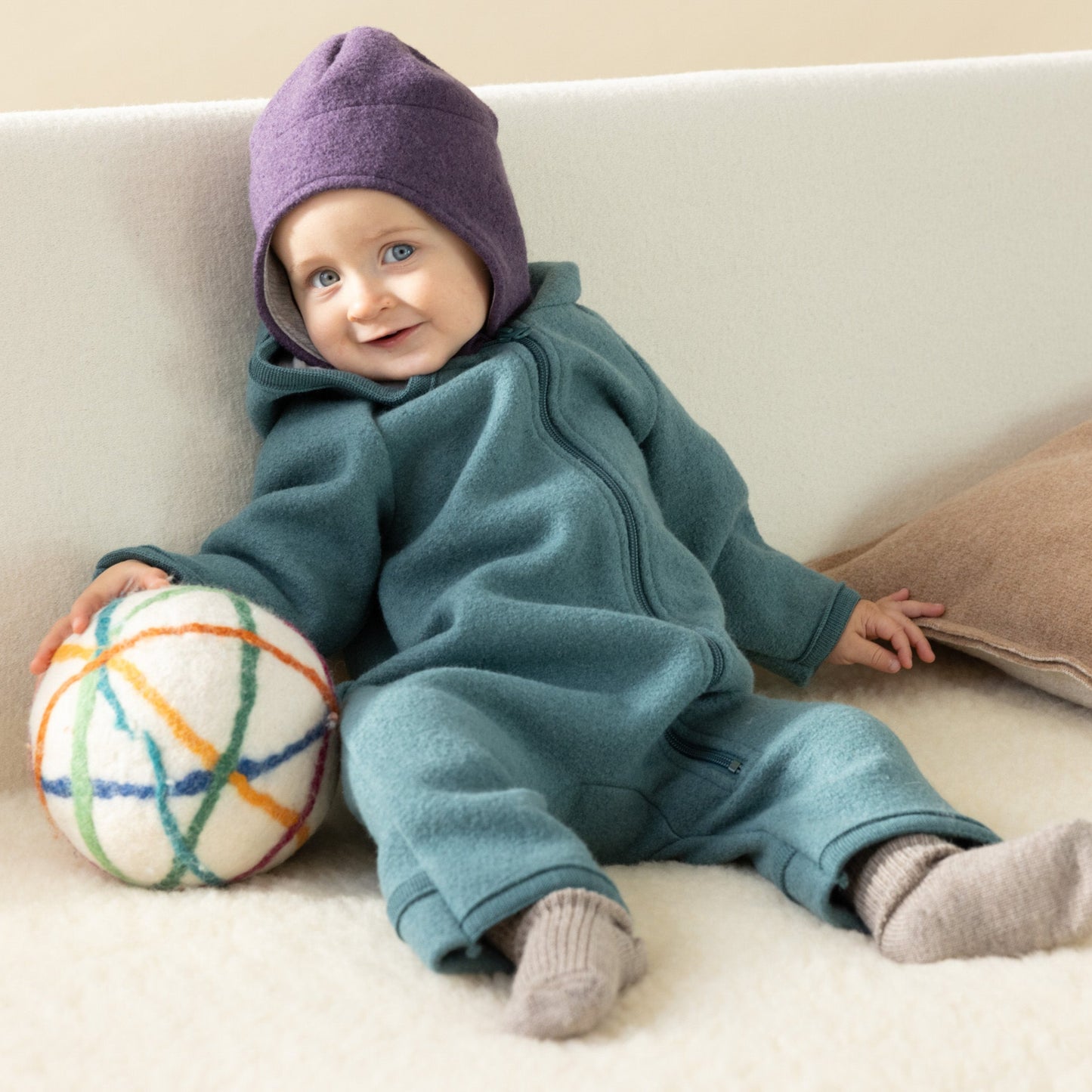 Disana Baby/Toddler Boiled Wool Overall with Zipper - NEW