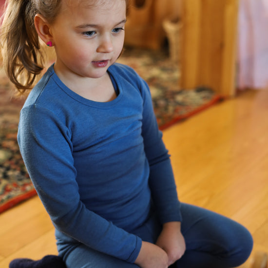 Chemise à manches longues enfant Hocosa, laine, uni