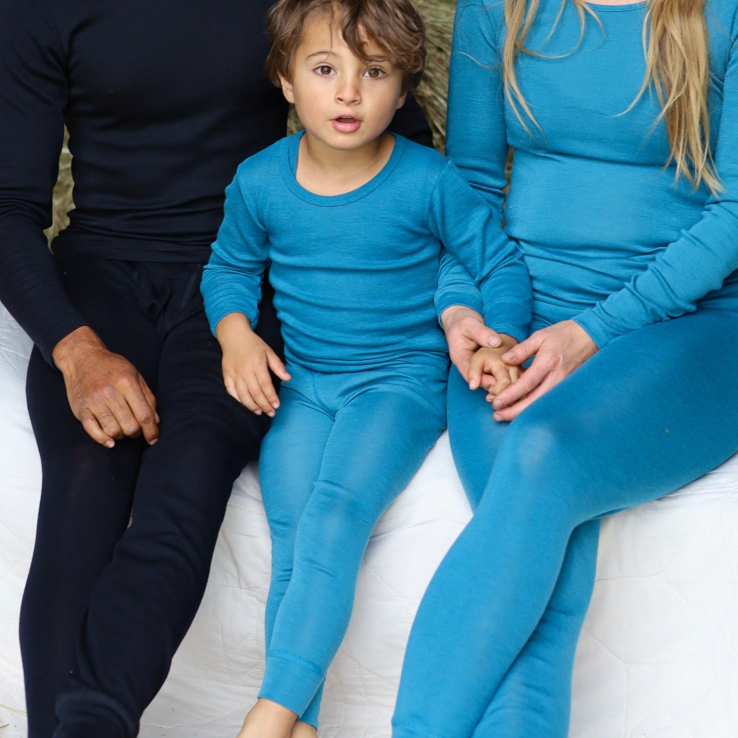 Hocosa Child Legging with Cuff, Wool/Silk, Sea Blue