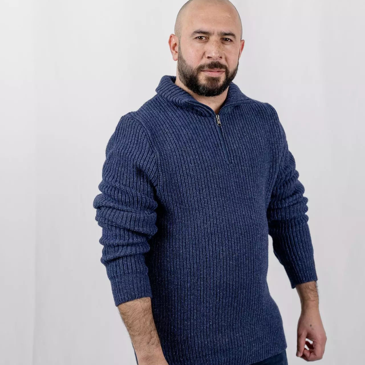 Engel Men's Half-Zip Reborn Knit Sweater: PRE-ORDER