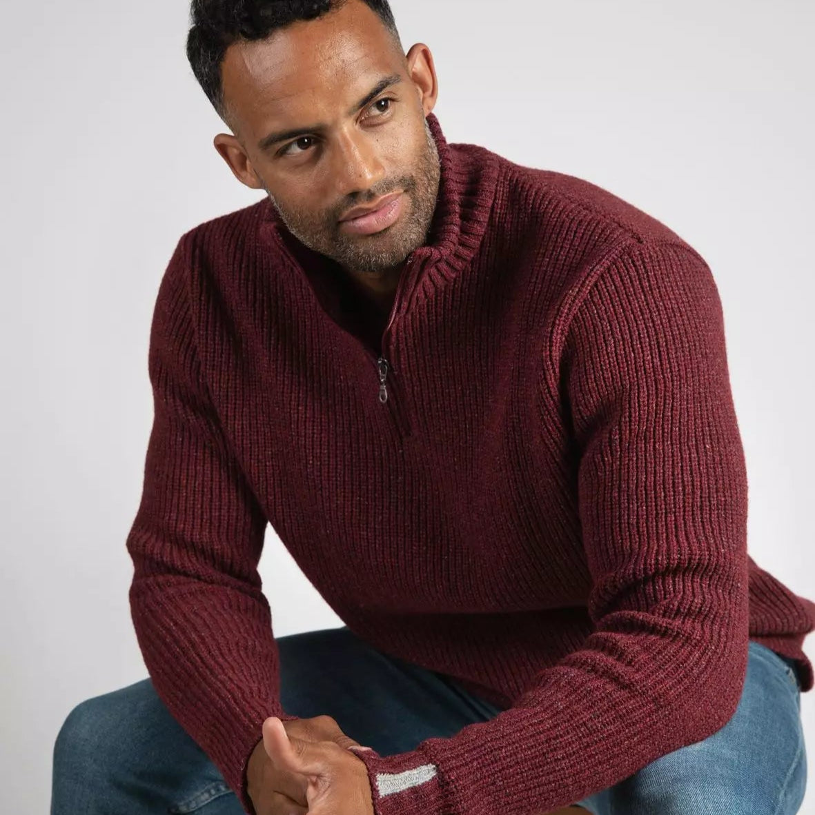 Engel Men's Half-Zip Reborn Knit Sweater: PRE-ORDER