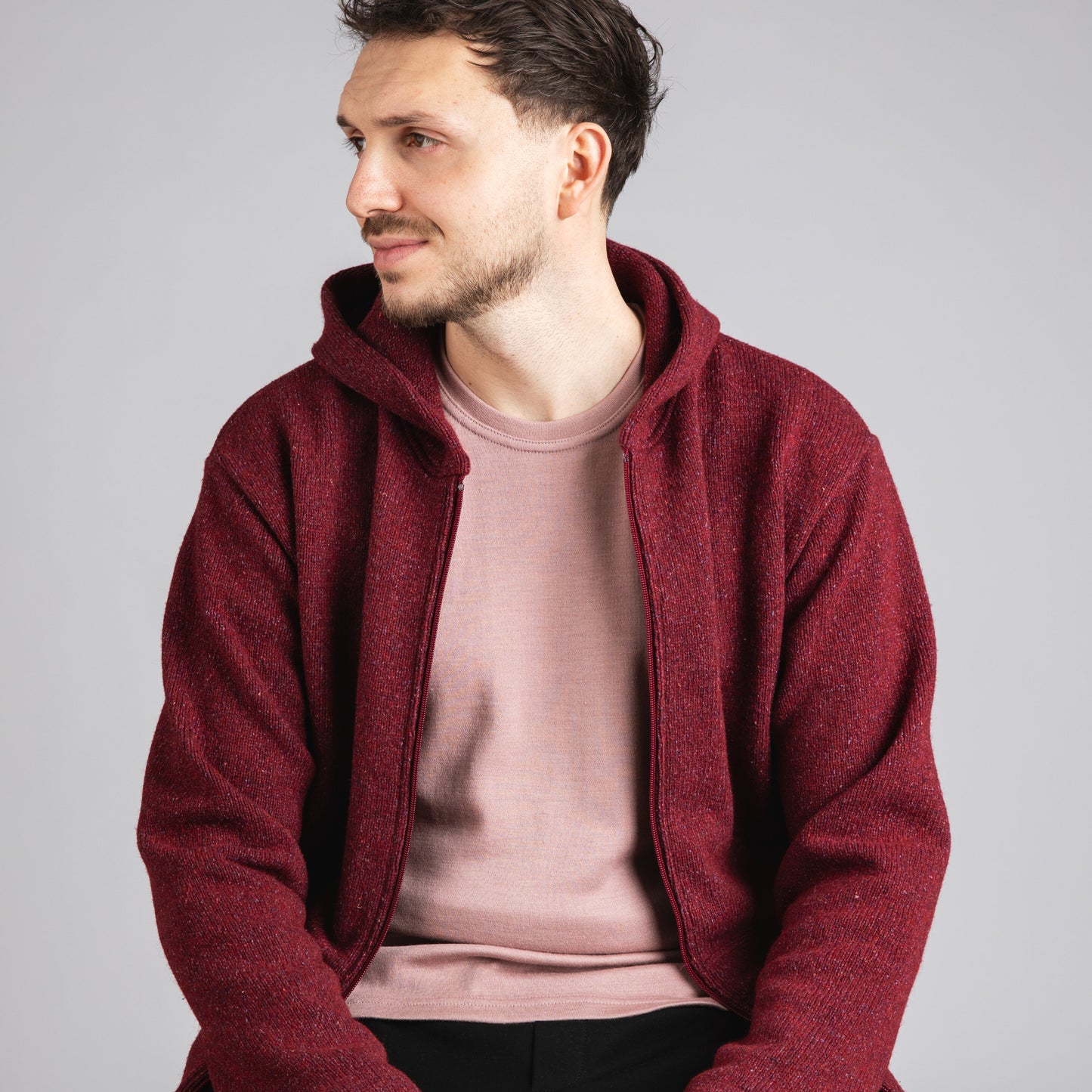 Engel Men's Hooded Reborn Knit Zipper Sweater: PRE-ORDER (Copy)