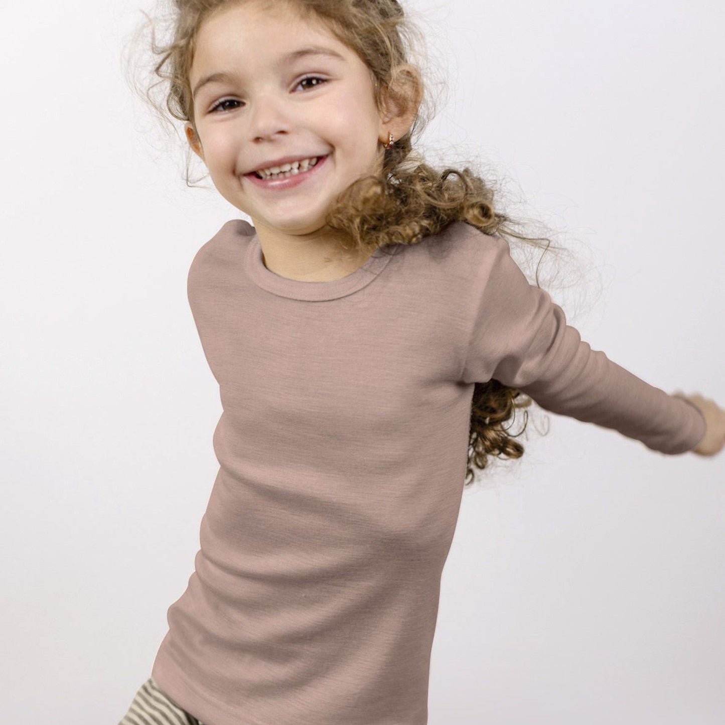 Engel Child Long Sleeve Shirt, Merino Wool/Silk, Solid