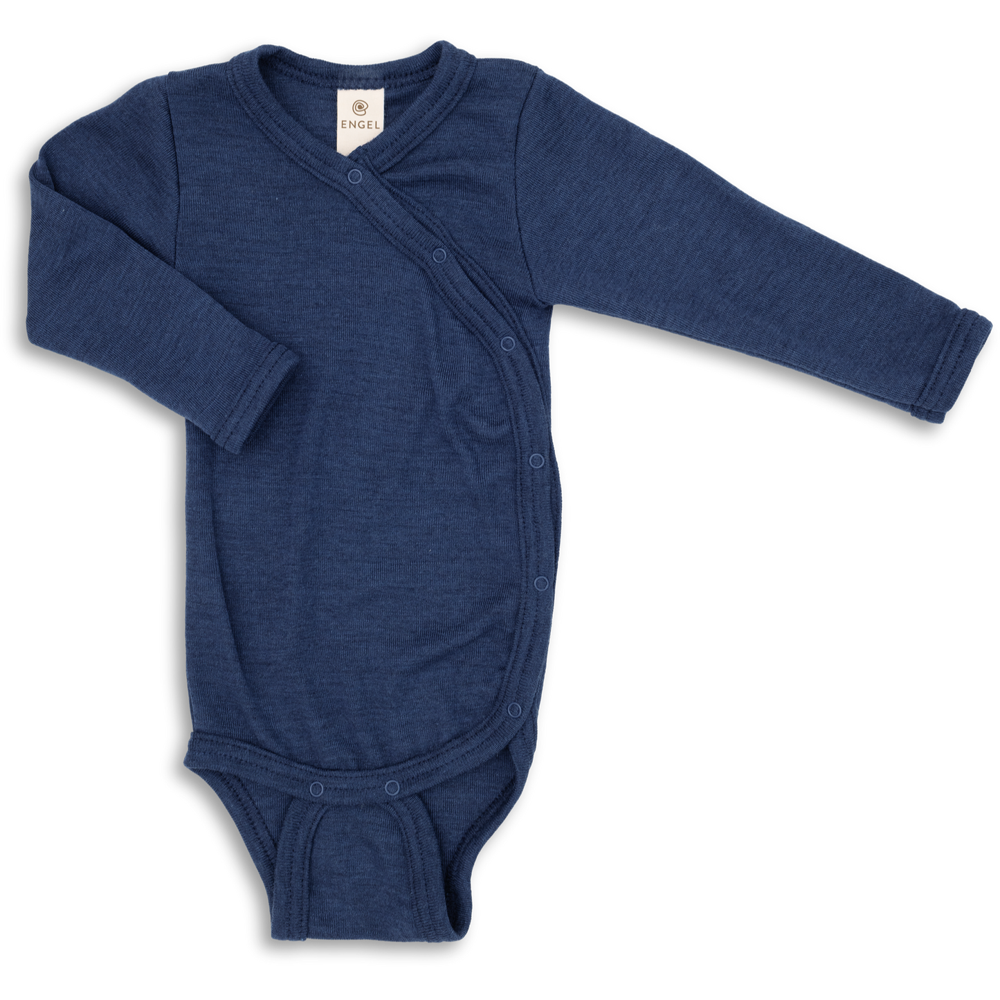 Engel Baby Onesie, style kimono à manches longues avec boutons-pression sur le devant, laine/soie
