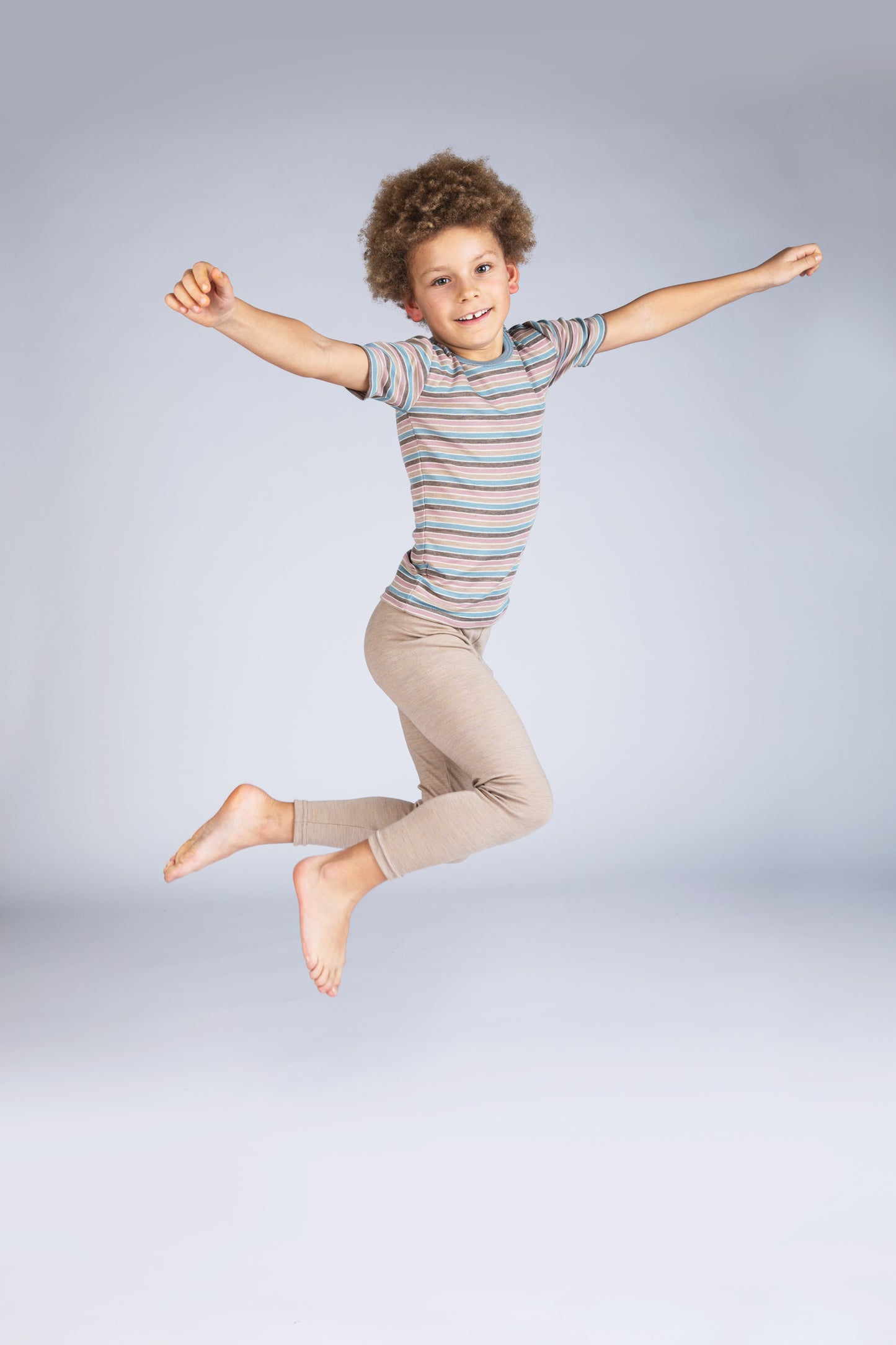 Chemise à manches courtes Engel pour enfant, laine/soie