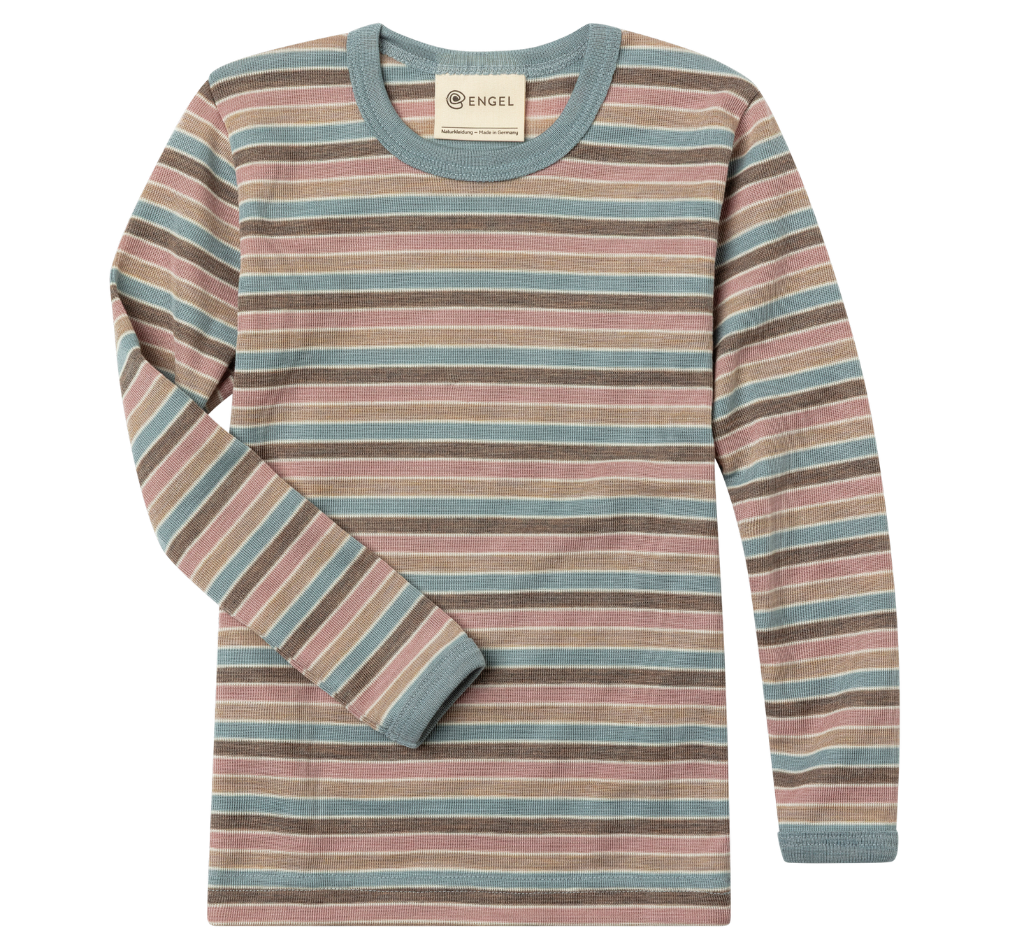 Chemise à manches longues Engel pour enfant, laine mérinos/soie, uni