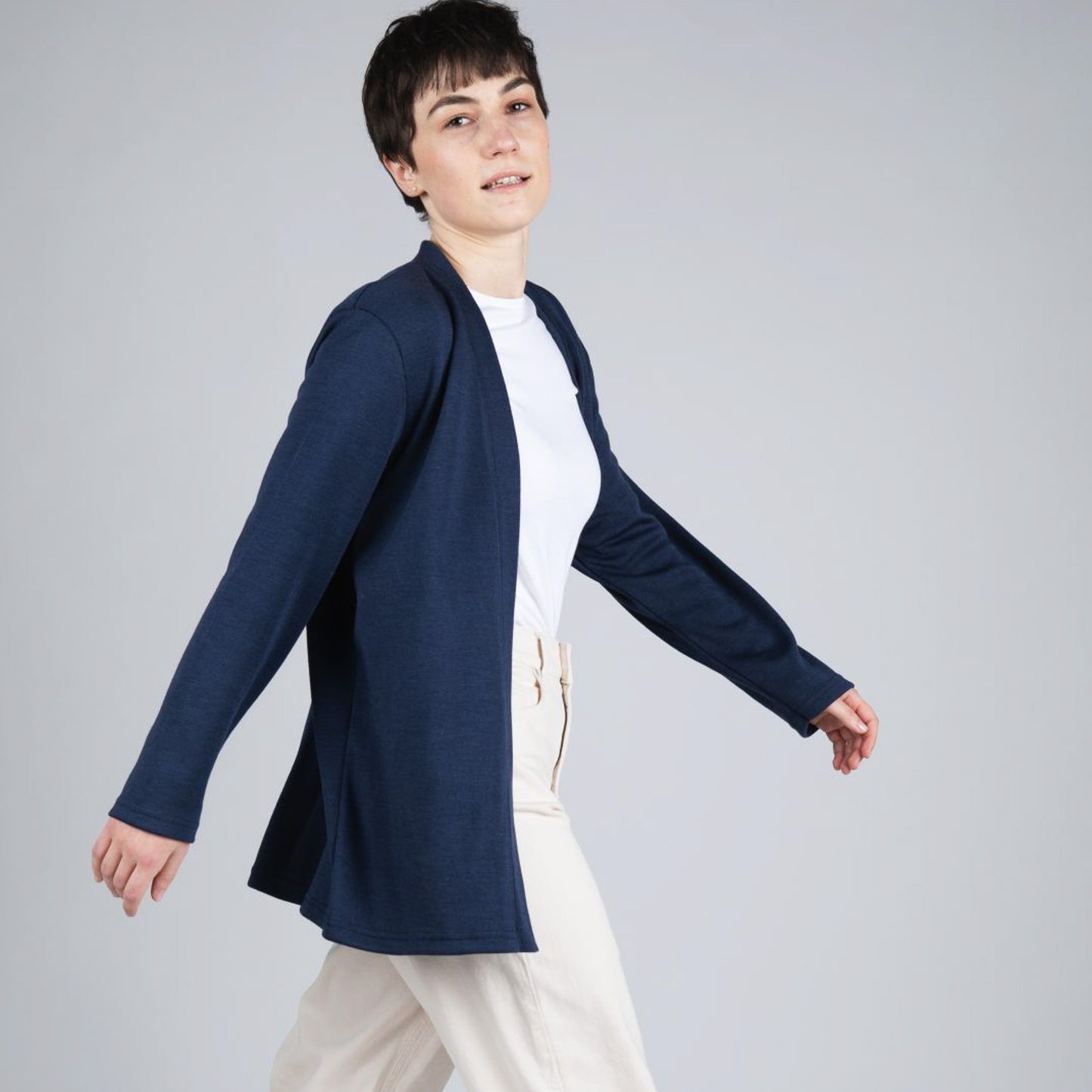 Engel Women Open Cardigan, Merino Wool/Silk Interlock - PRE-ORDER ONLY