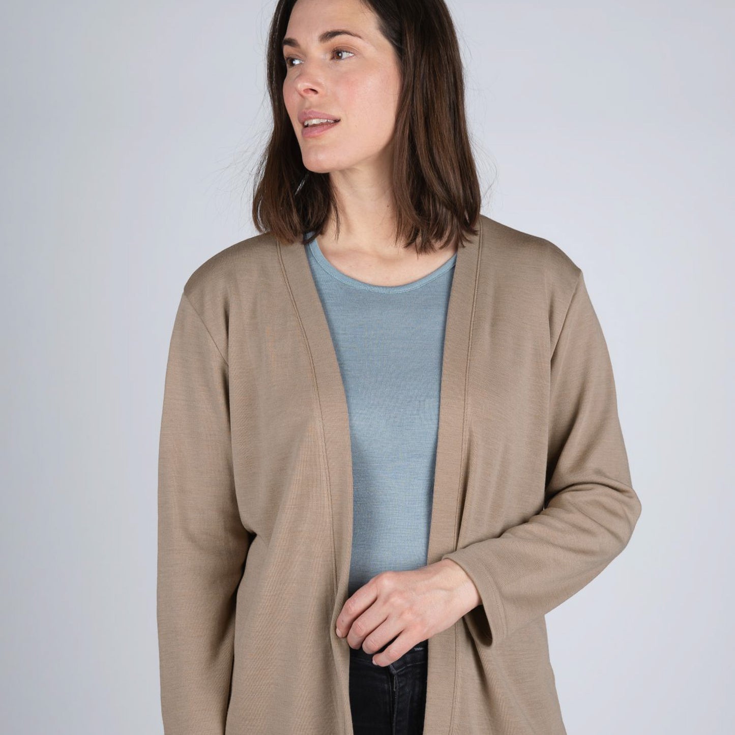 Engel Women Open Cardigan, Merino Wool/Silk Interlock - PRE-ORDER ONLY