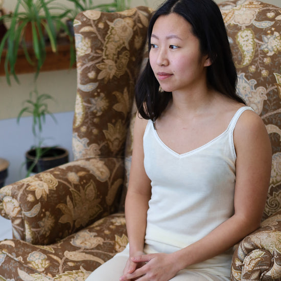 Hocosa Women Camisole, Wool/Silk, Natural