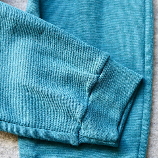 Load image into Gallery viewer, Hocosa Baby/Toddler Legging with Cuff Wool/Silk, Sea Blue
