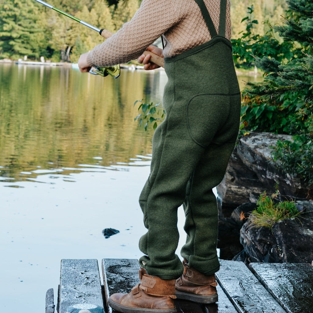 Pantalon enfant Disana à bretelles, laine bouillie