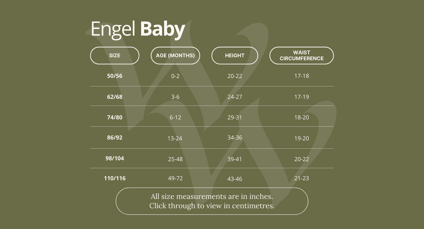 Engel Baby Body Center Snap Organic Merino Wool/Silk - Walnut/Natural