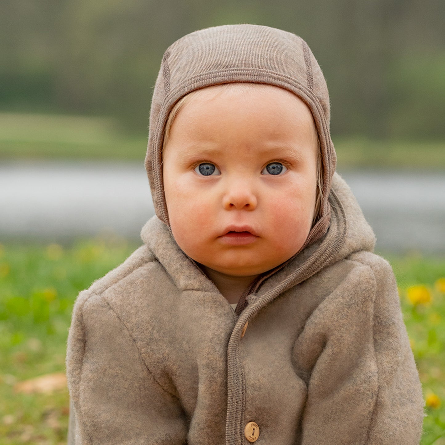 Engel Baby Bonnet, Fine Ribbed, Wool/Silk