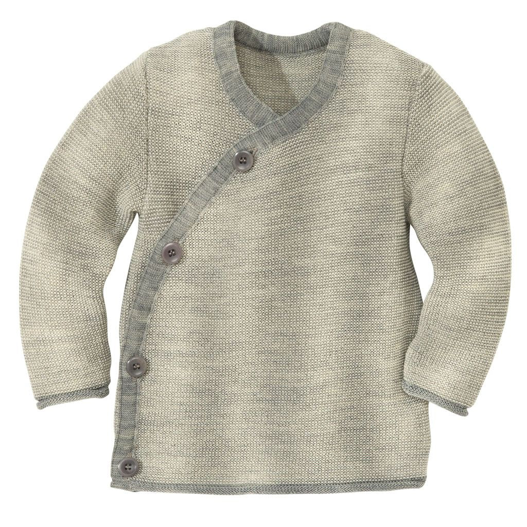 Disana Baby/Toddler Sweater with Button Closure, Melange Merino Wool Knit: PRE-ORDER