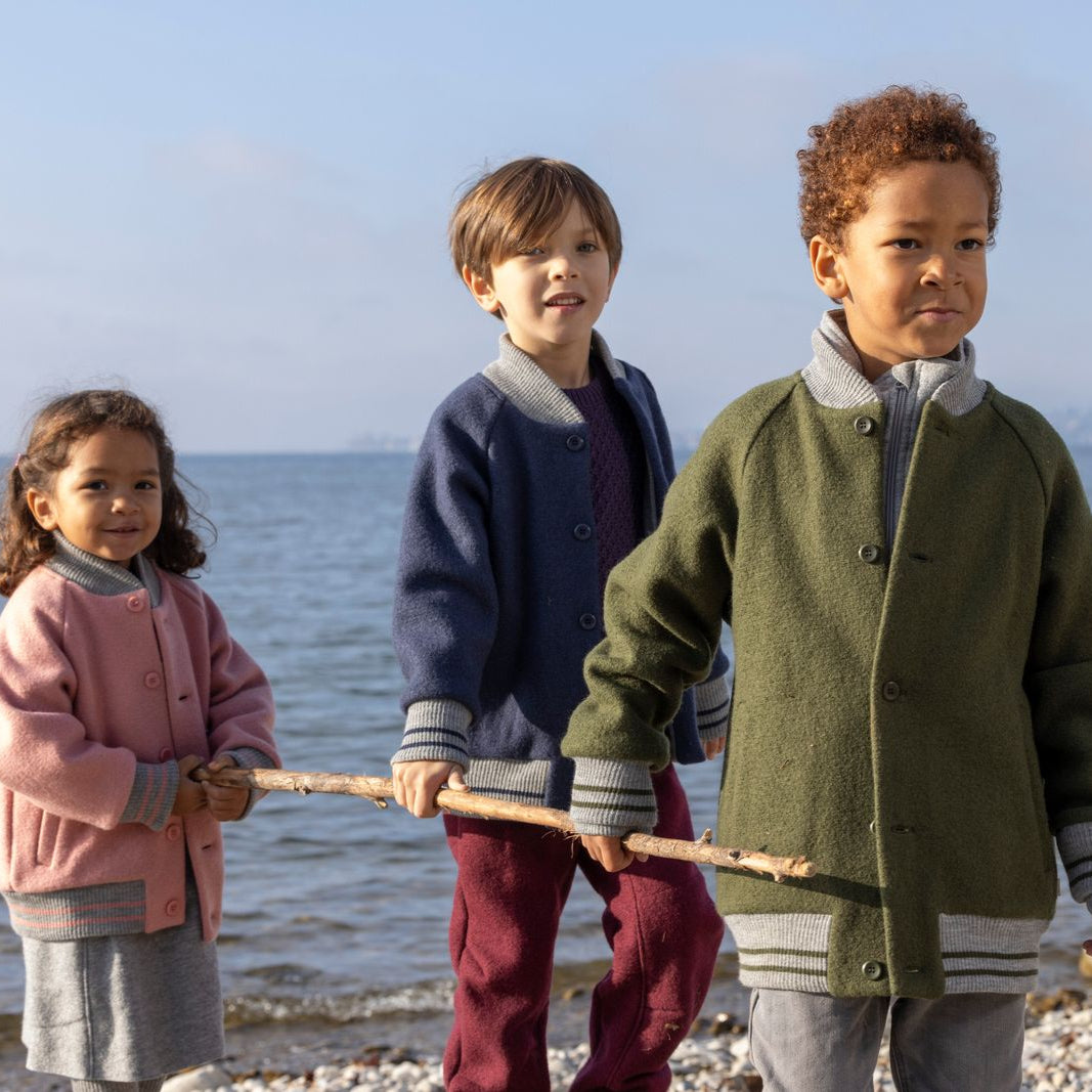 Disana Toddler/Child Varsity Jacket, Boiled Merino Wool: PRE-ORDER