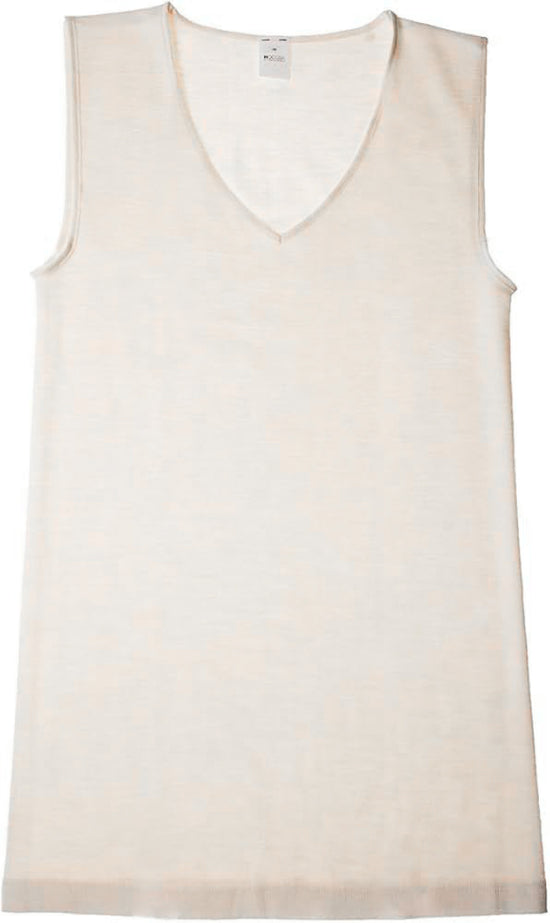Hocosa Women Tank, Sleeveless, V-neck , Wool/Silk, Natural