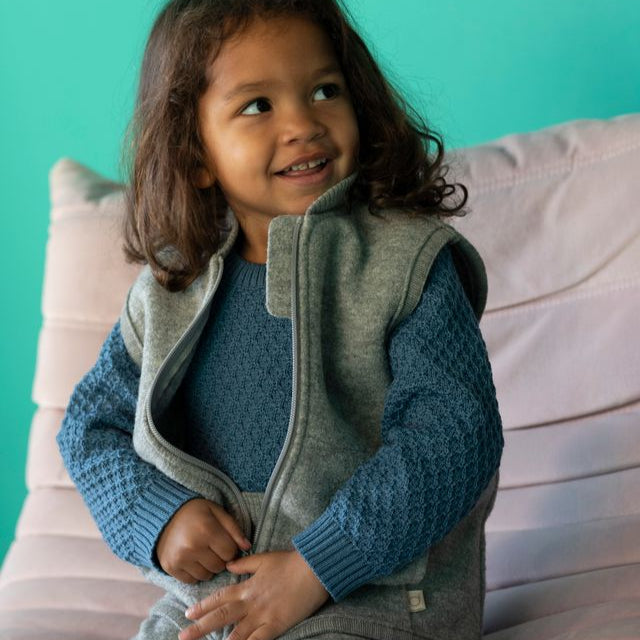 Disana Toddler/Child Aran Sweater, Merino Wool Knit: PRE-ORDER