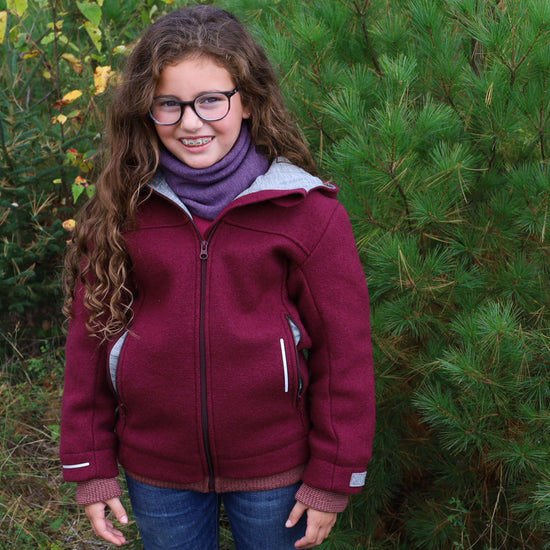 Veste en laine bouillie pour tout-petits/enfants Disana avec fermeture éclair : PRÉCOMMANDE