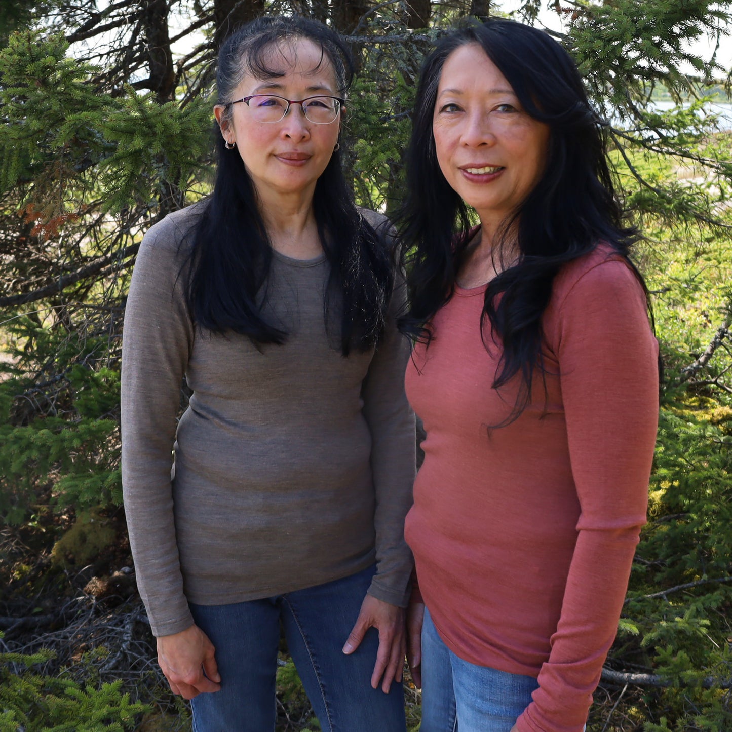 Engel Chemise à manches longues pour femme avec col rond, laine mérinos/soie