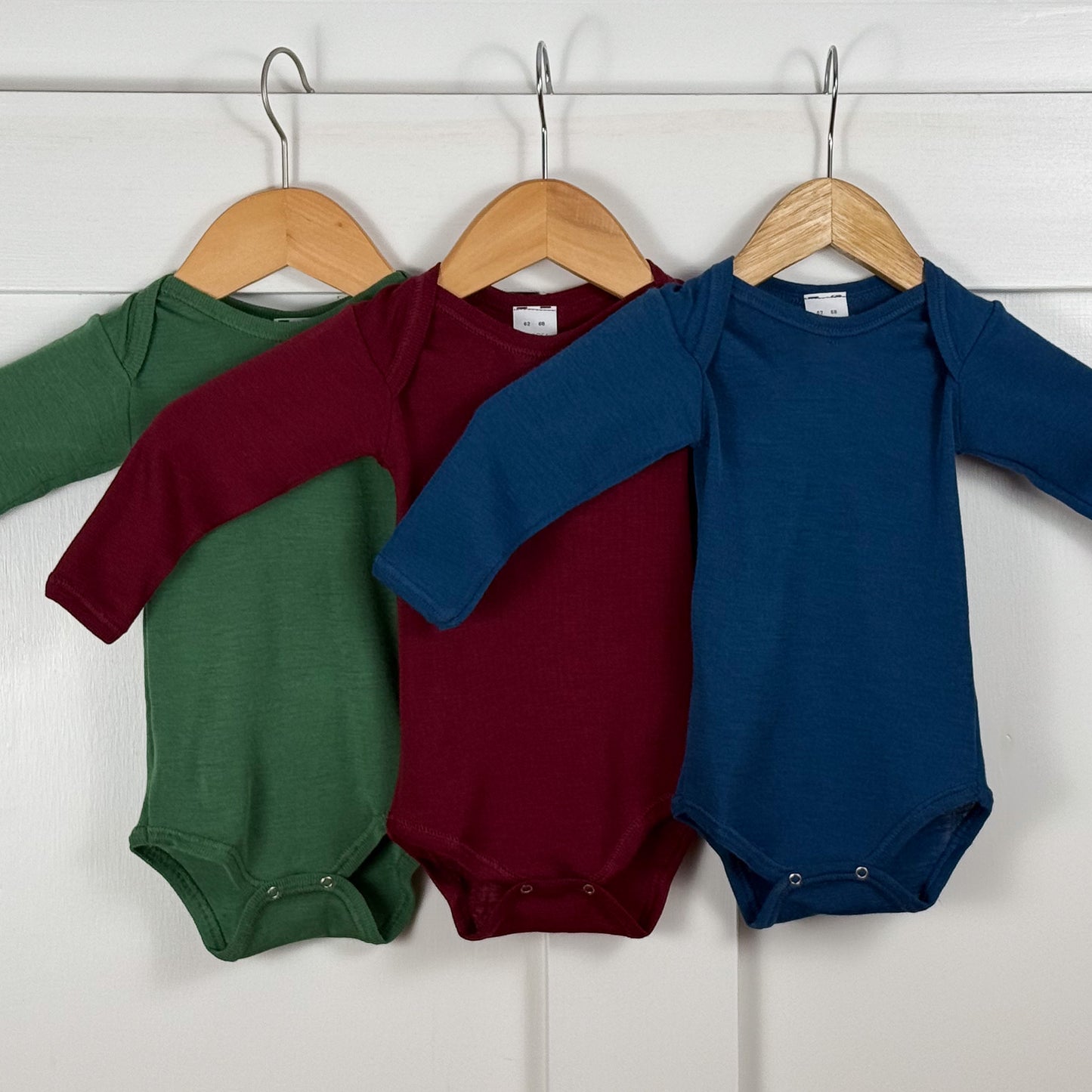 Hocosa Grenouillère à manches longues pour bébé/jeune enfant, laine/soie, naturel